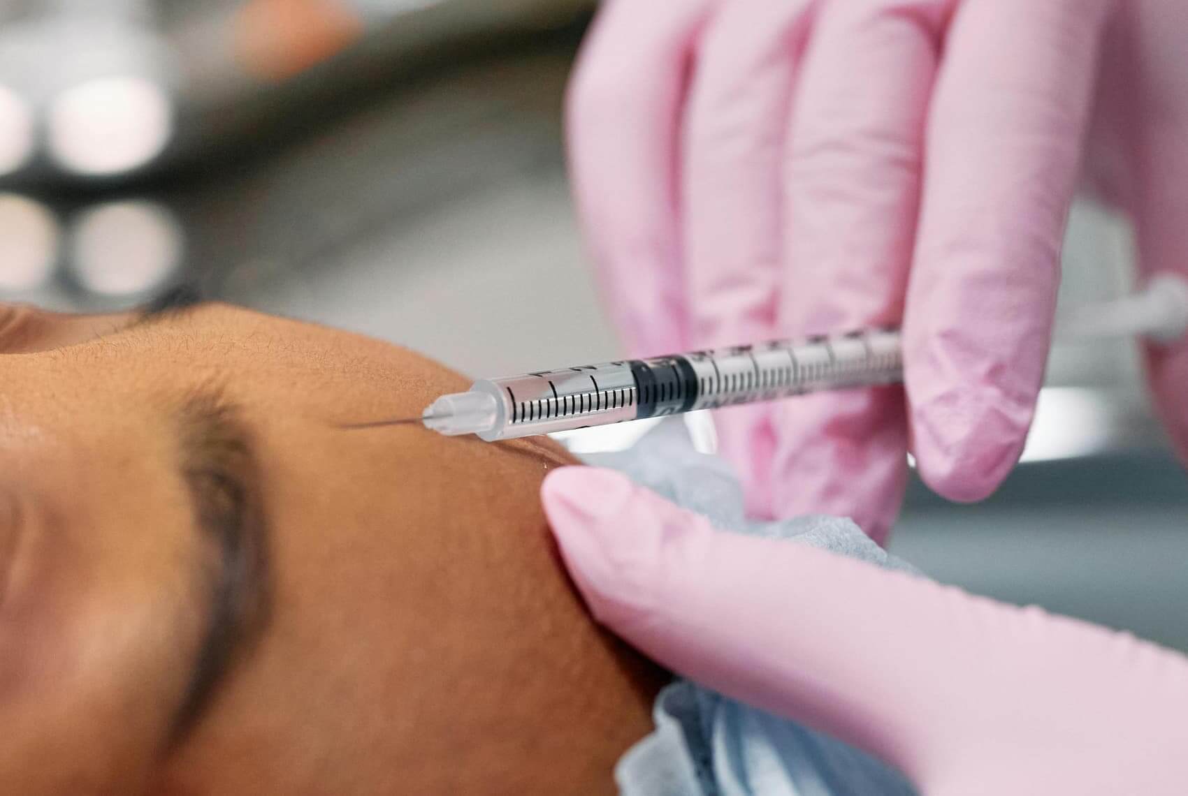 Forehead injection